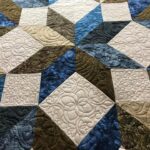 Picture of a Blue, Brown and Cream colored star quilt